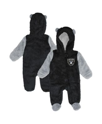 Outerstuff - Baby Boys and Girls Black Las Vegas Raiders Stay Napping Fleece Bunting Full-zip Sleeper