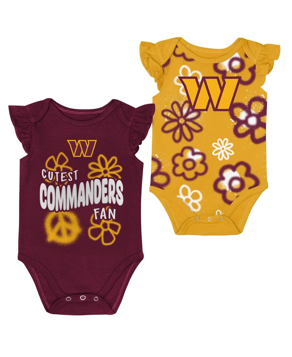Outerstuff Baby Boys And Girls 2-piece Washington Commanders The Sunshine Bodysuit Set In Black