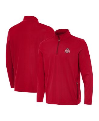 Antigua - Men's Scarlet Ohio State Buckeyes Perilous Quarter-Zip Top