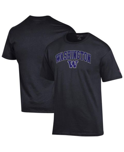 Мужская футболка Champion Purple Washington Huskies Arch Over Logo, цвет: Чёрный