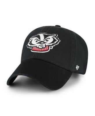'47 Brand - Big Boys and Girls Black Wisconsin Badgers Clean Up Adjustable Hat