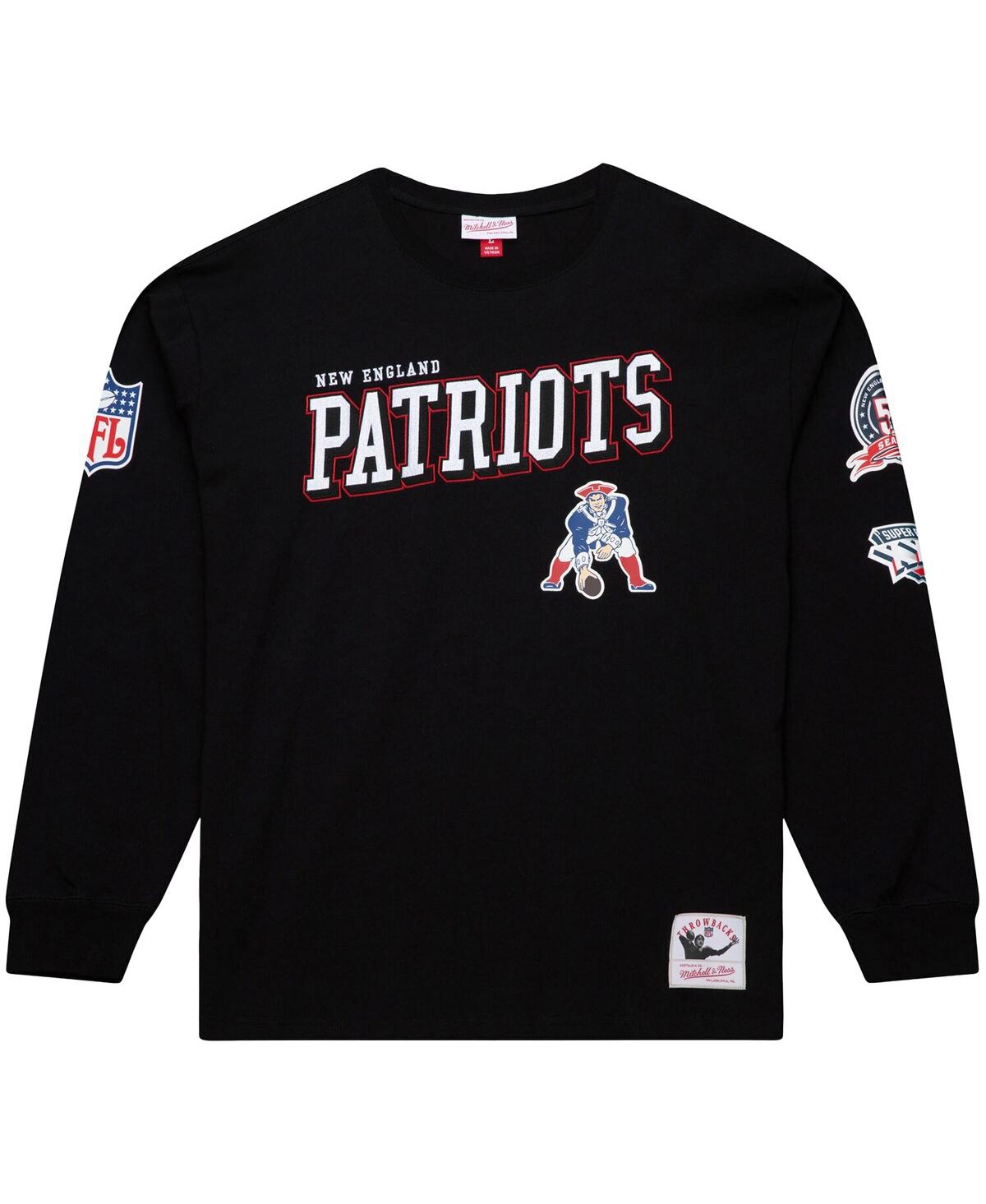 Mitchell & Ness Men's Black New England Patriots Training Camp Vintage Logos Long Sleeve T-Shirt