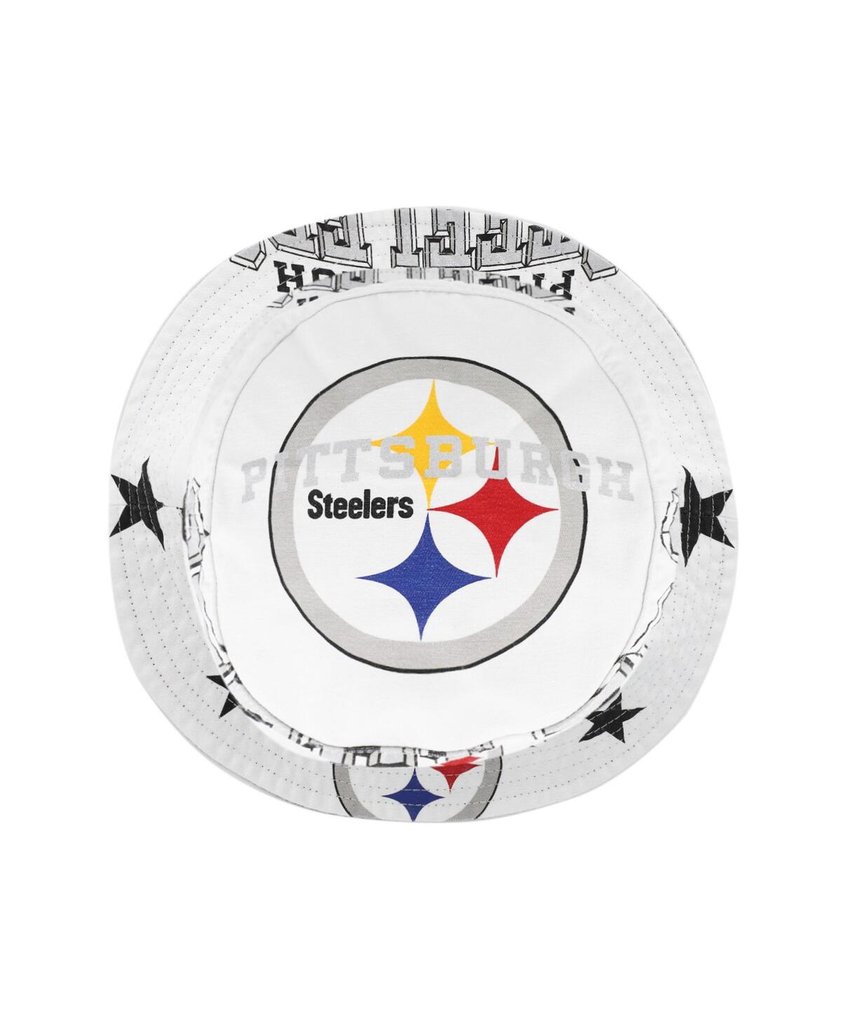 47 Brand Women's White Pittsburgh Steelers Energize Bucket Hat In White