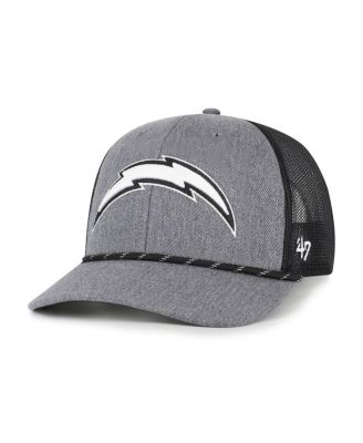 '47 Brand - Men's Heather Charcoal Los Angeles Chargers Carbon Rope Trucker Adjustable Hat