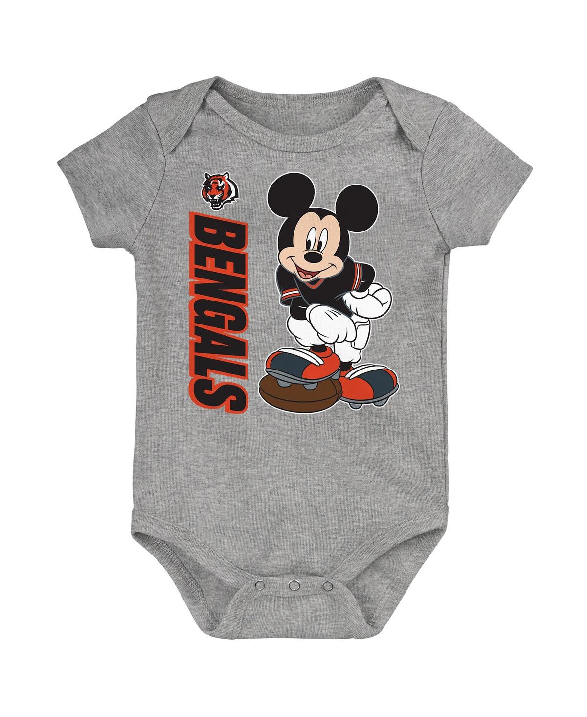 Outerstuff Baby Boys And Girls 3-pack Cincinnati Bengals 3-peat Bodysuit Set In Orange