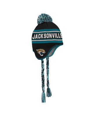 Preschool Black Jacksonville Jaguars Jacquard Tassel Knit Pom with Hat