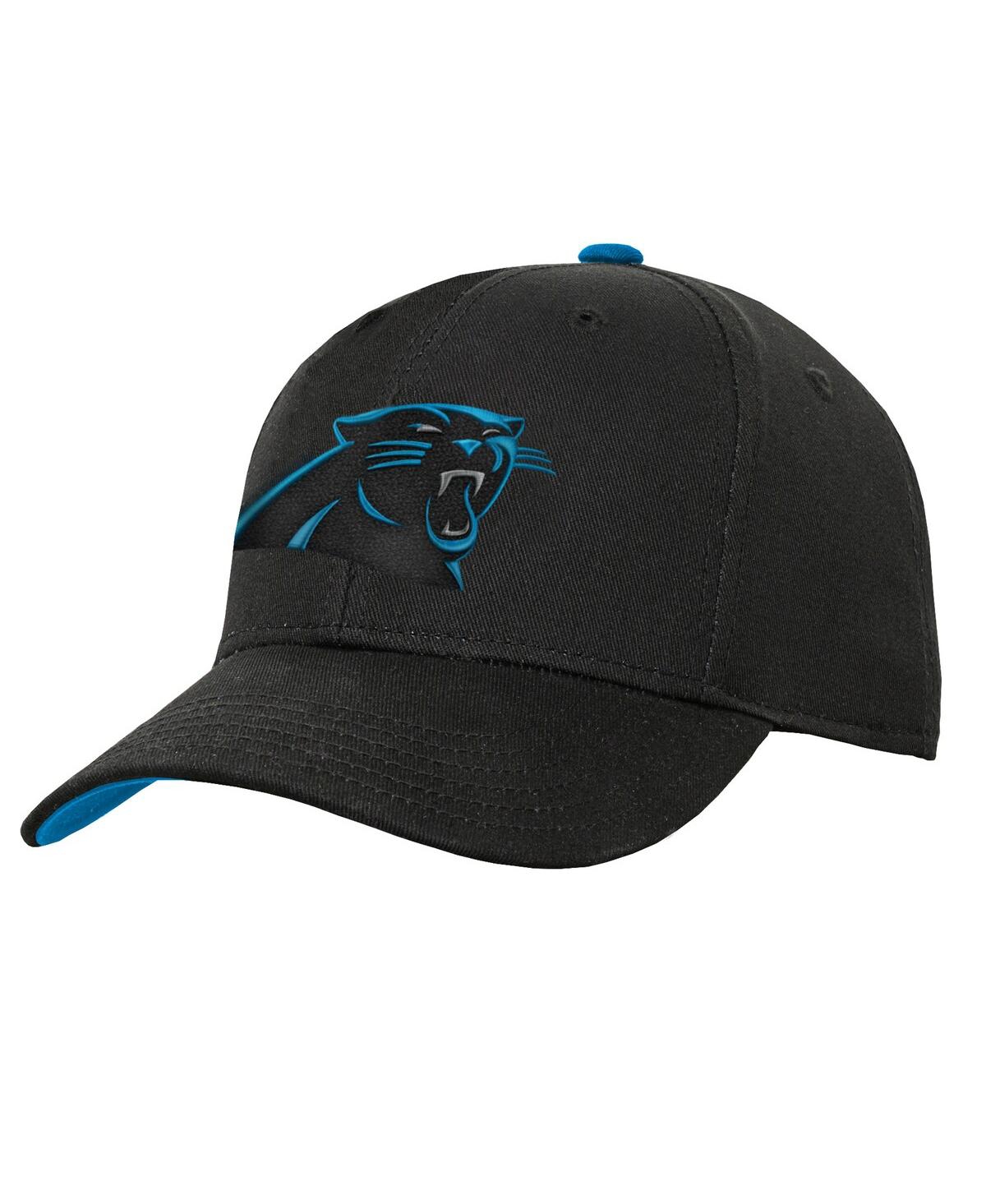 Outerstuff Kids' Big Boys And Girls Black Carolina Panthers Team Pre-curved Adjustable Hat