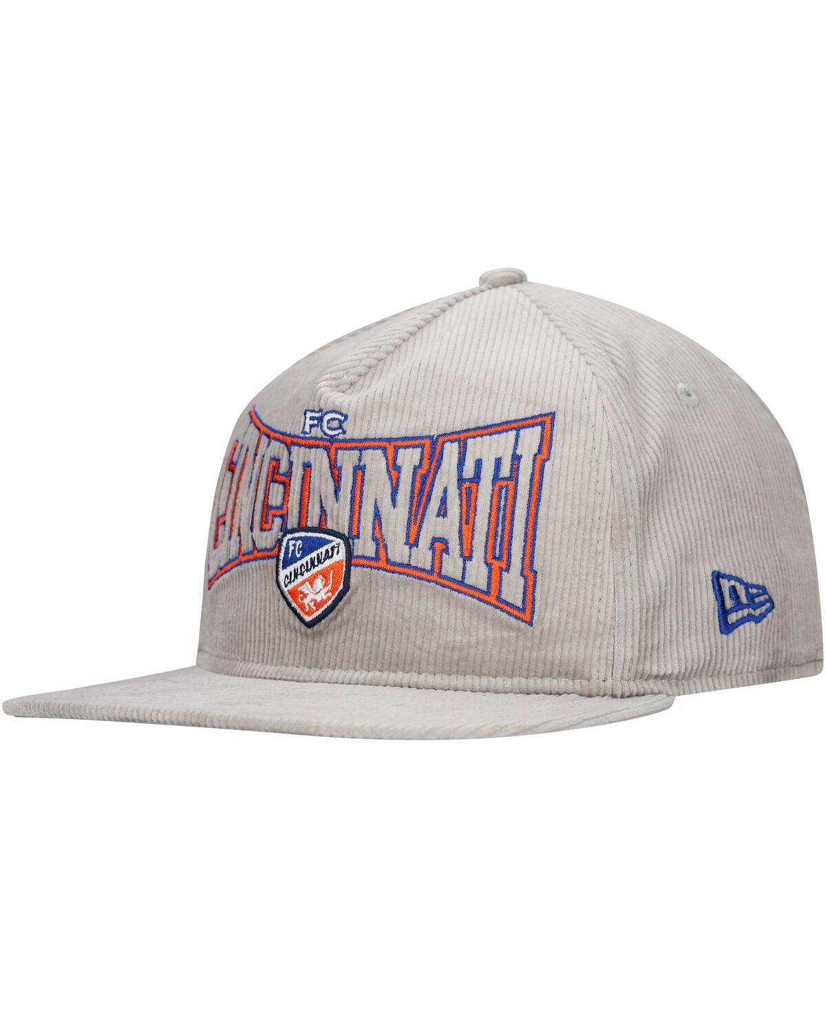 New Era Men's Gray Fc Cincinnati Corduroy Golfer Adjustable Hat