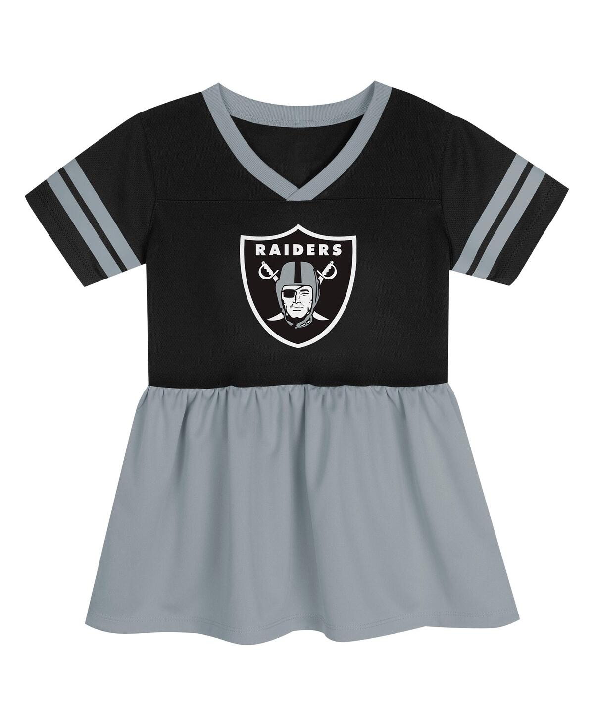 Outerstuff Girls Toddler Black Las Vegas Raiders Stadium Lights Fashion Jersey Dress In Black