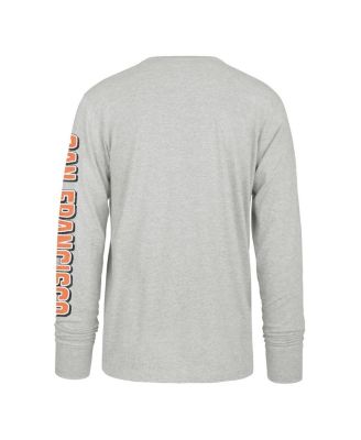Men's&nbsp;Gray San Francisco Giants Big Tall Distressed Franklin Long Sleeve T-Shirt