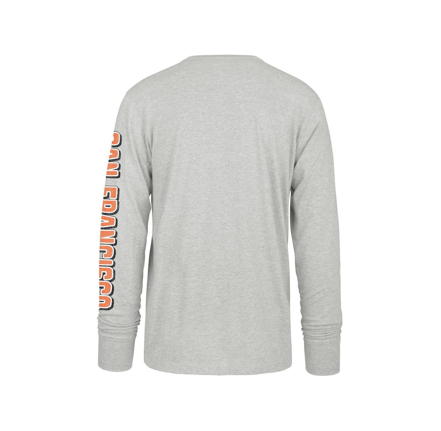 47 Brand Men's Gray San Francisco Giants Big & Tall Distressed Franklin Long Sleeve T-Shirt