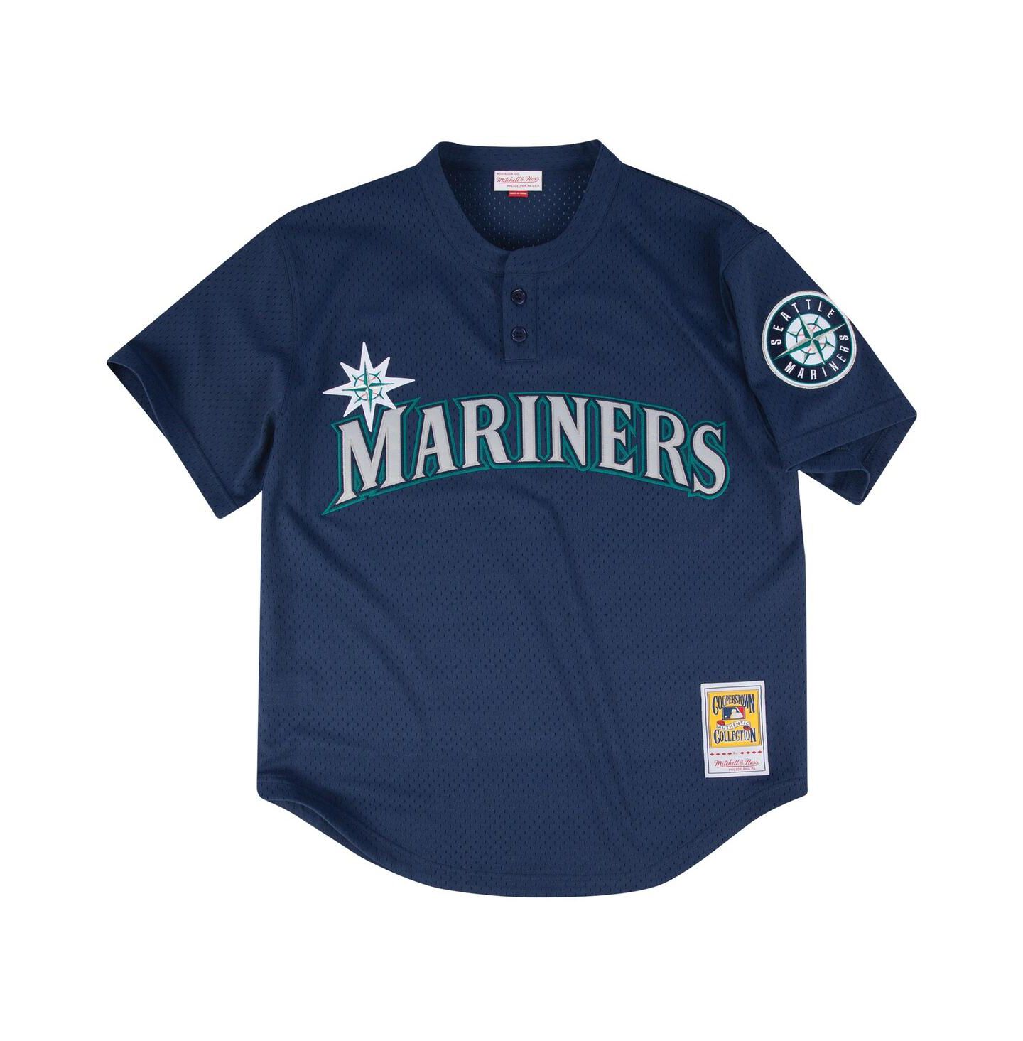 Мужское джерси для тренировок Mitchell & Ness Seattle Mariners, большие размеры, Navy — фото 3