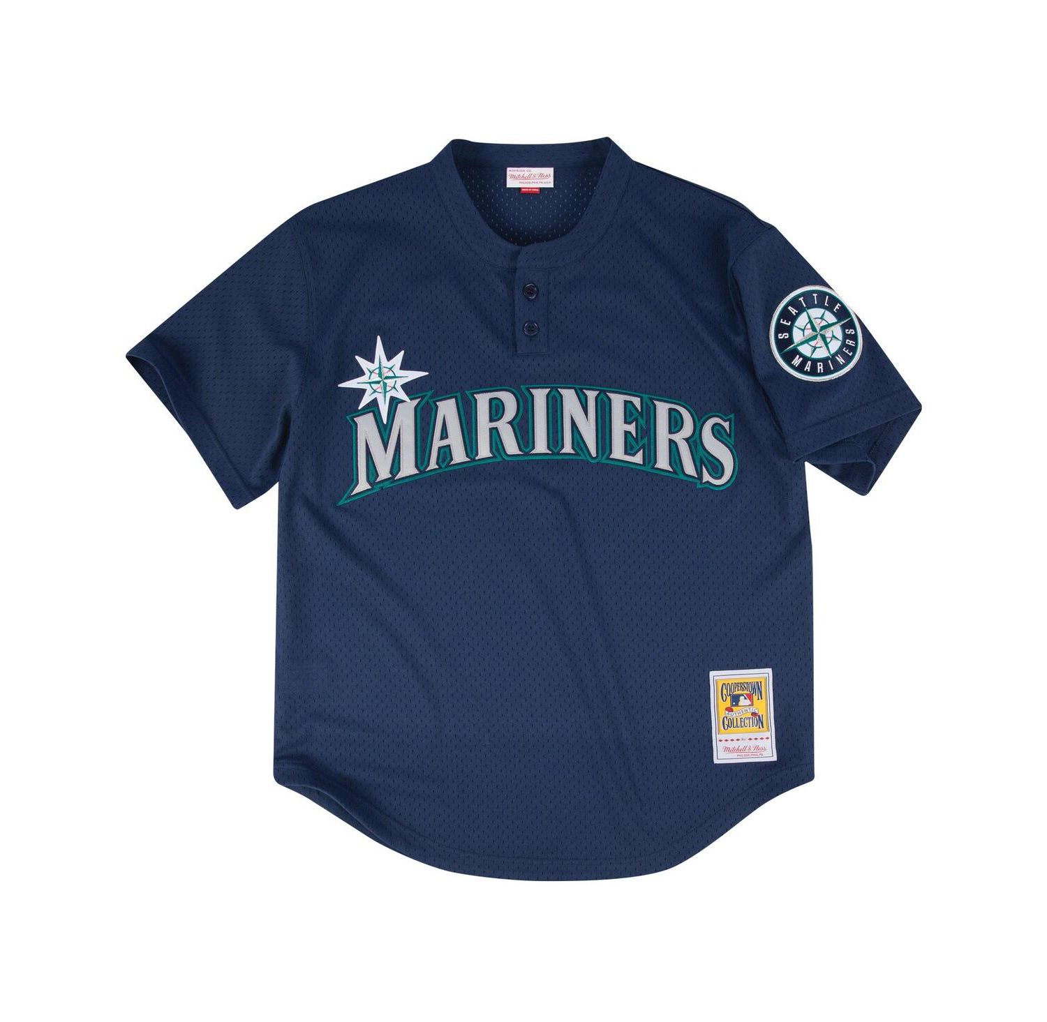 Men's Profile Navy Seattle Mariners Big & Tall Cooperstown Collection Mesh Batting Practice Jersey