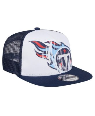 Big Boys and Girls White/Navy Tennessee Titans Distressed 9FIFTY A-Frame Snapback Hat