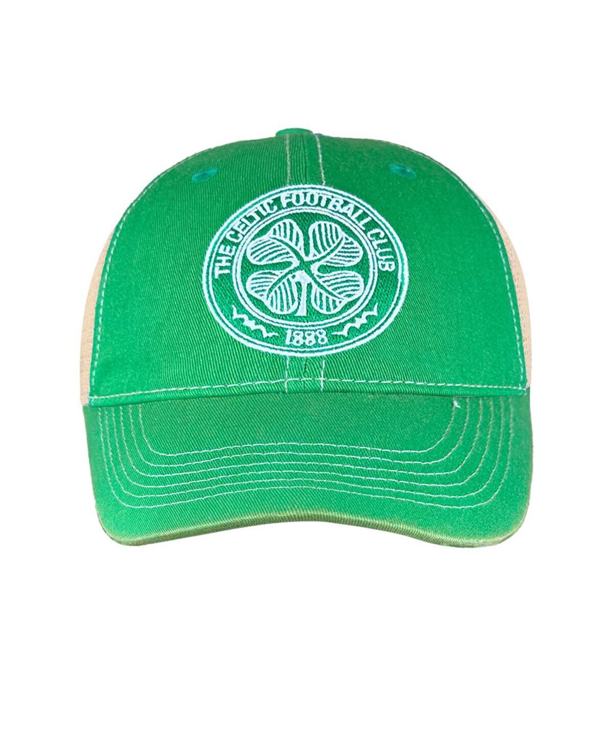 1863fc Men'sâ Green Celtic Tea Washed Vintage Trucker Adjustable Hat In Green
