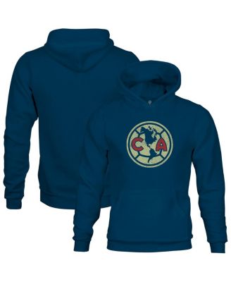1863FC - Big Boys and Girls Navy Club America Color Badge Fleece Pullover Hoodie
