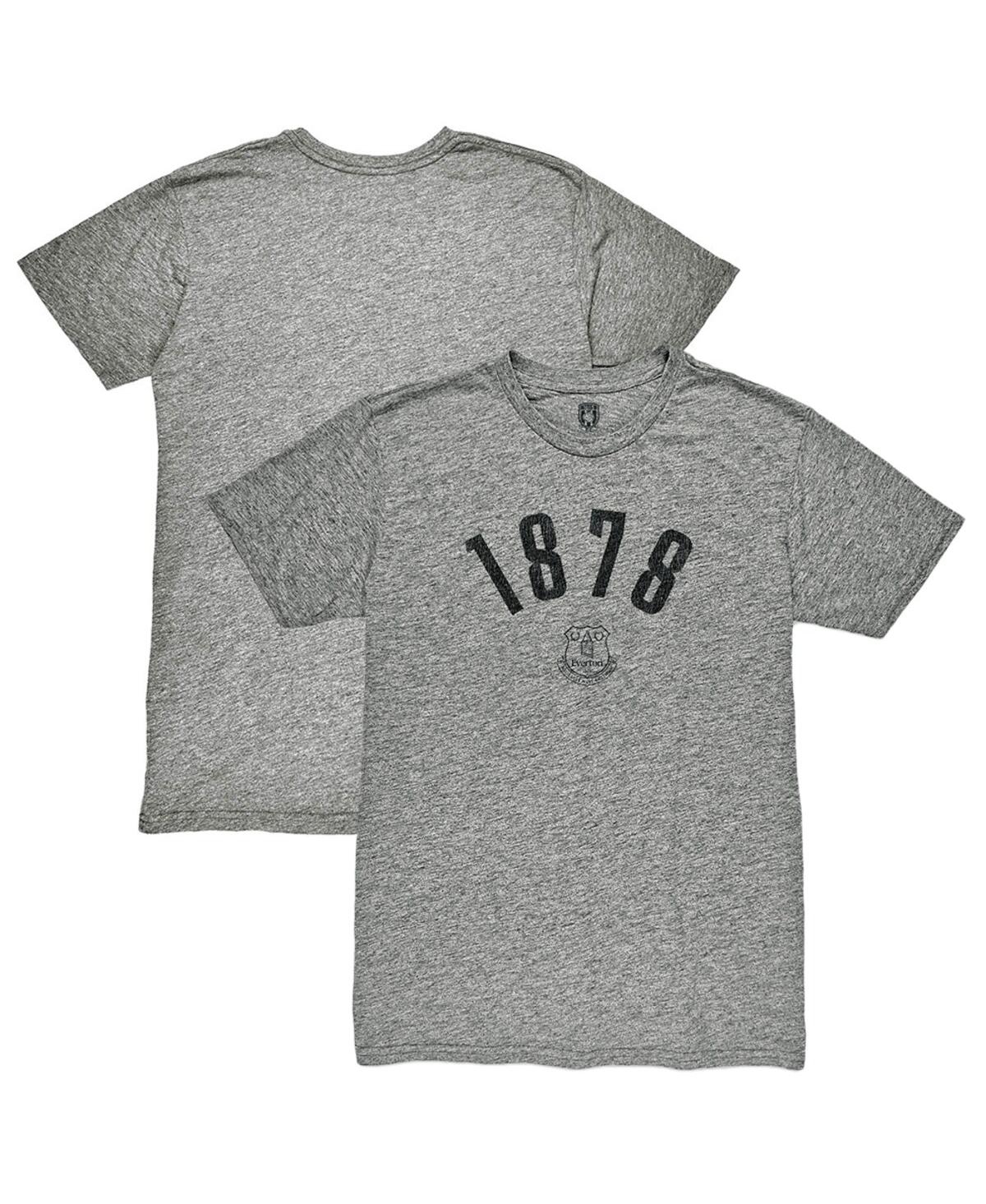 1863fc Men's Heather Gray Everton Arched Date Vintage Tri-blend T-shirt In Gray