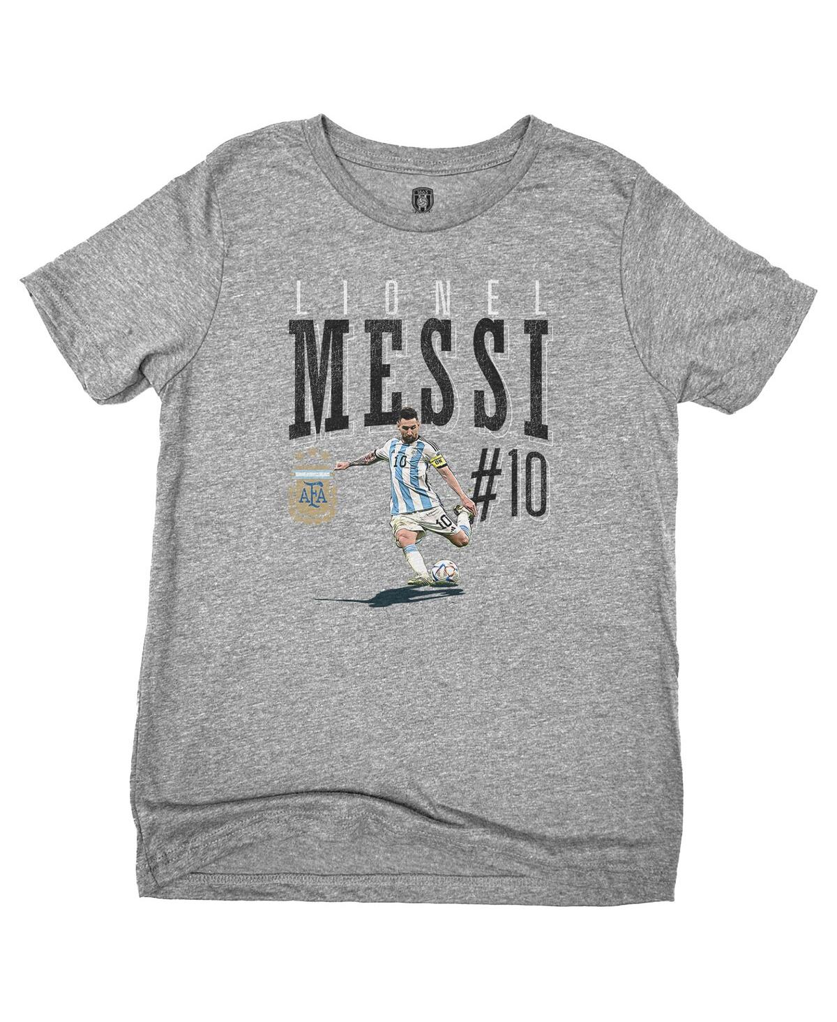 1863FC Big Boys and Girls Lionel Messi Heather Gray Argentina National Team Snapshot T-Shirt
