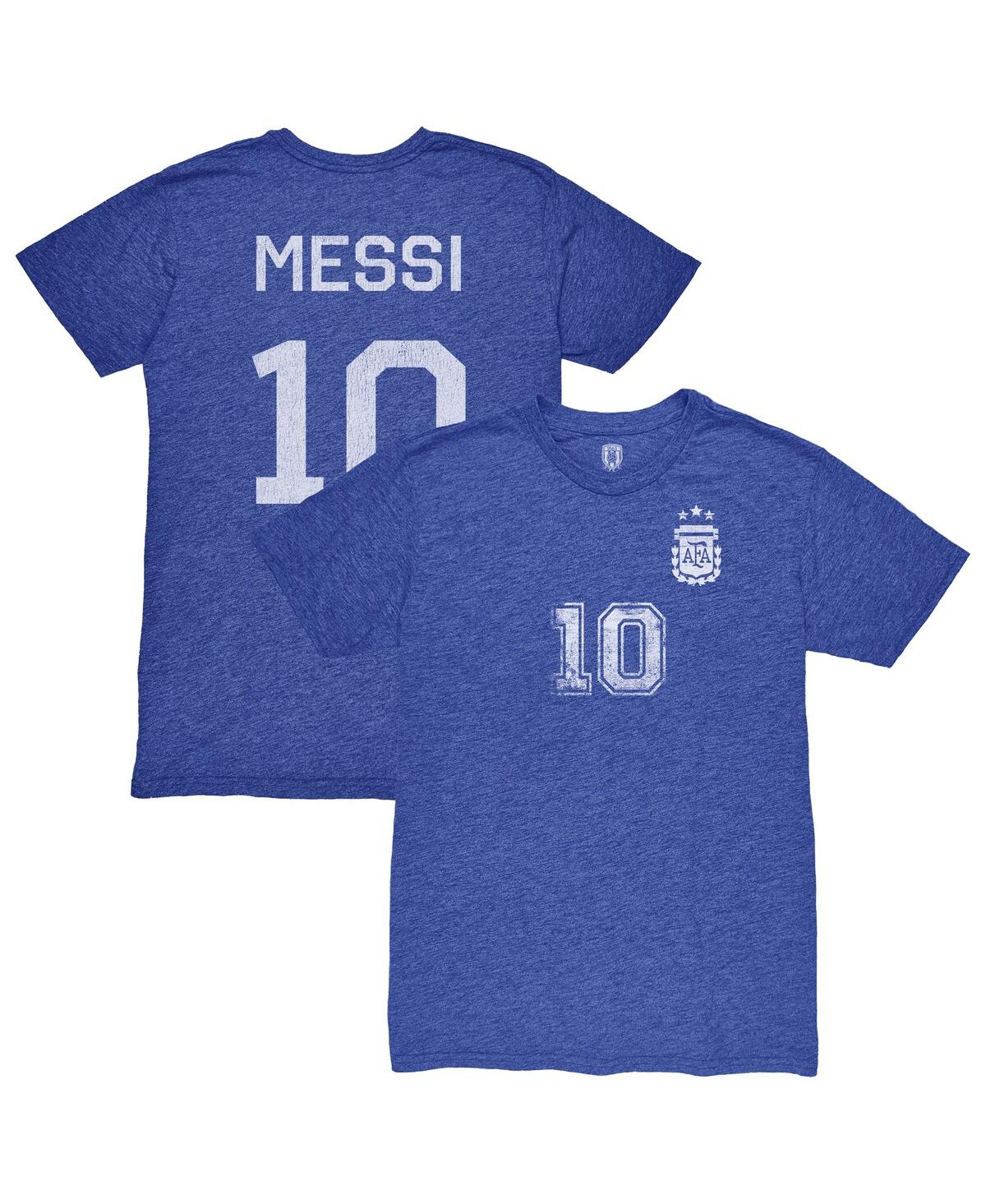 1863fc Men's Lionel Messi Blue Argentina National Team Retro Name Number Tri-blend T-shirt In Blue