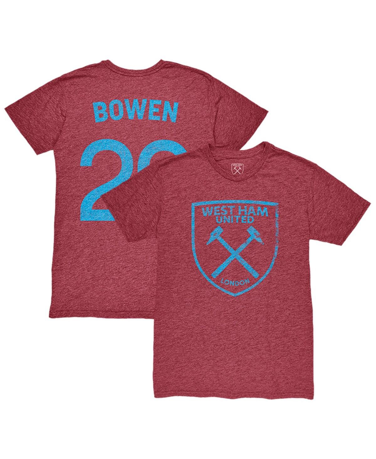 1863fc Men's Jarrod Bowen Claret West Ham United Player Name Number Twisted Tri-blend Slub T-shirt In Red