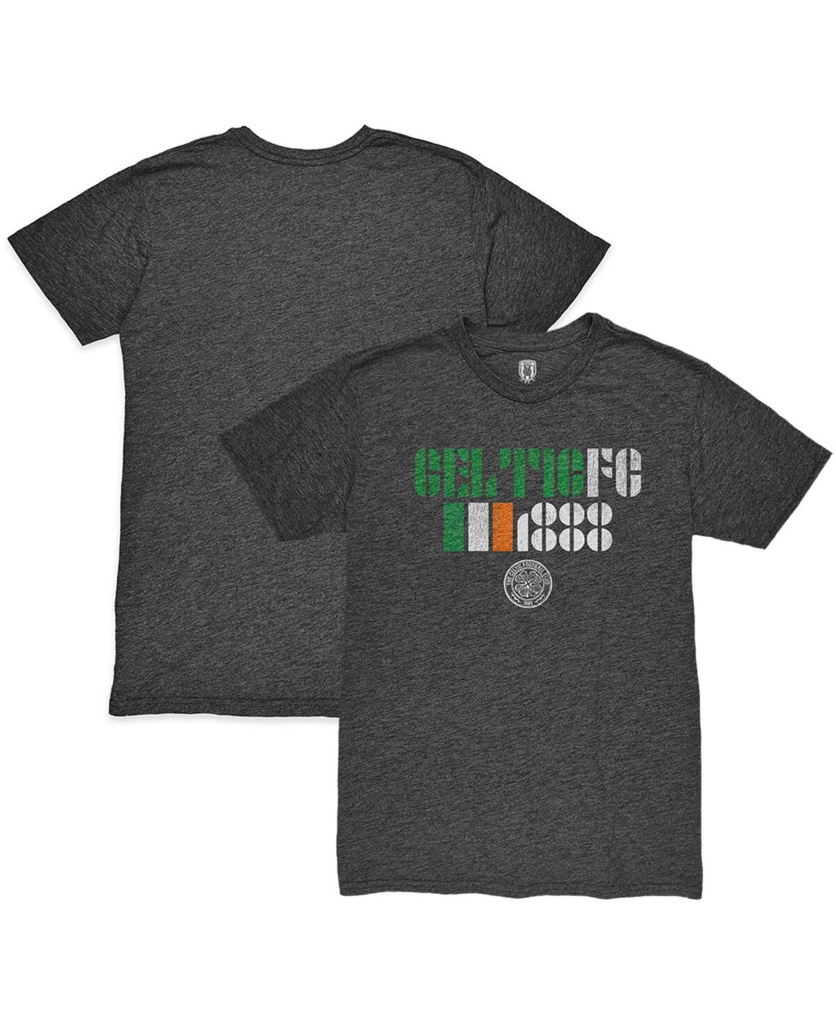 1863fc Men's Heather Black Celtic Retro Vibes Twisted Tri-blend Slub T-shirt In Black
