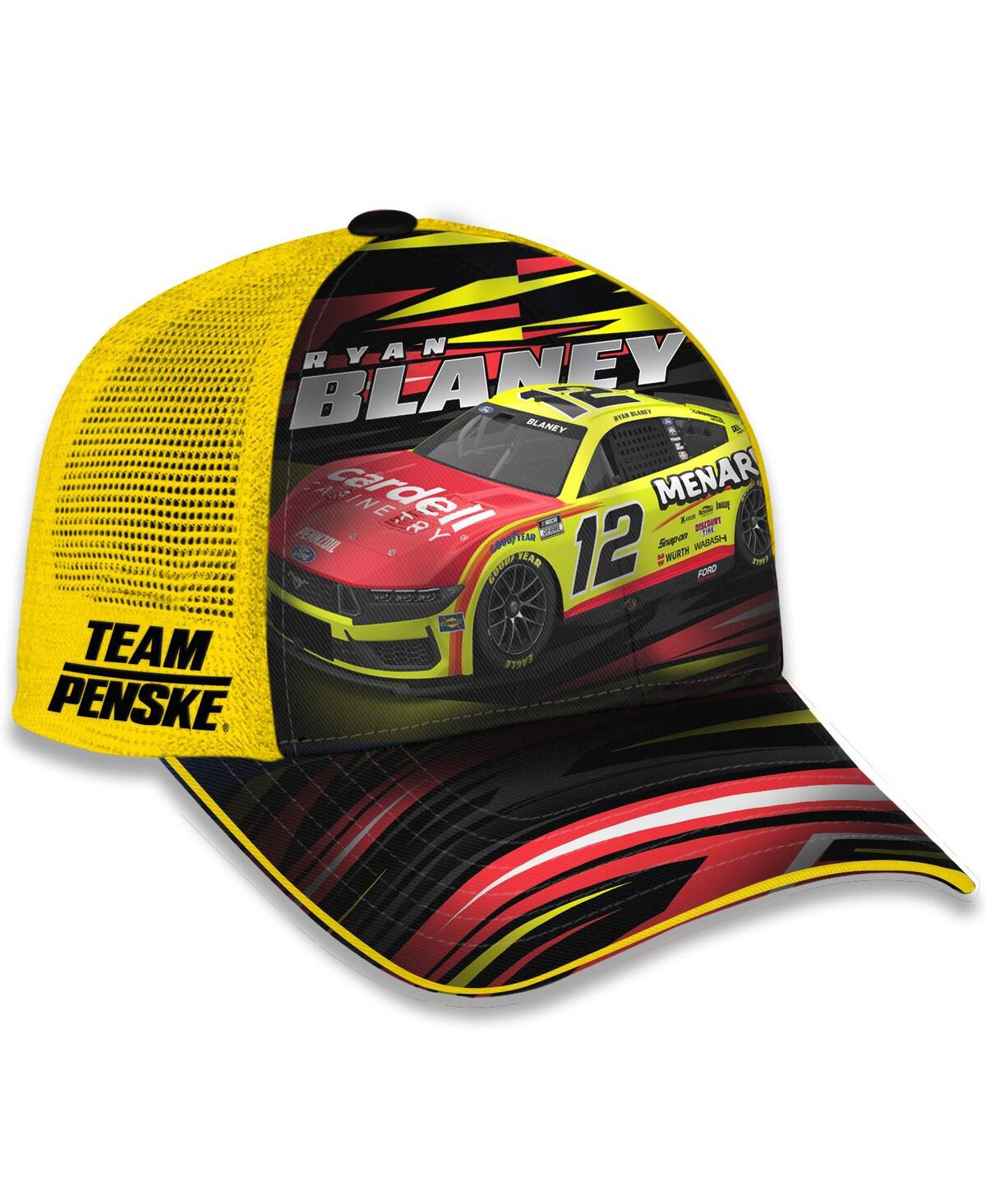 Checkered Flag Sports Big Boys And Girls Yellow Ryan Blaney Menards Trucker Adjustable Hat In Yellow