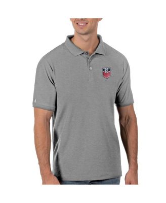 Antigua - Men's Gray USMNT Legacy Pique Polo