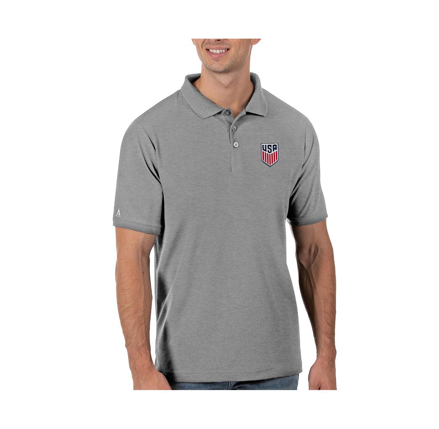 Men's Gray USMNT Legacy Pique Polo Shirt