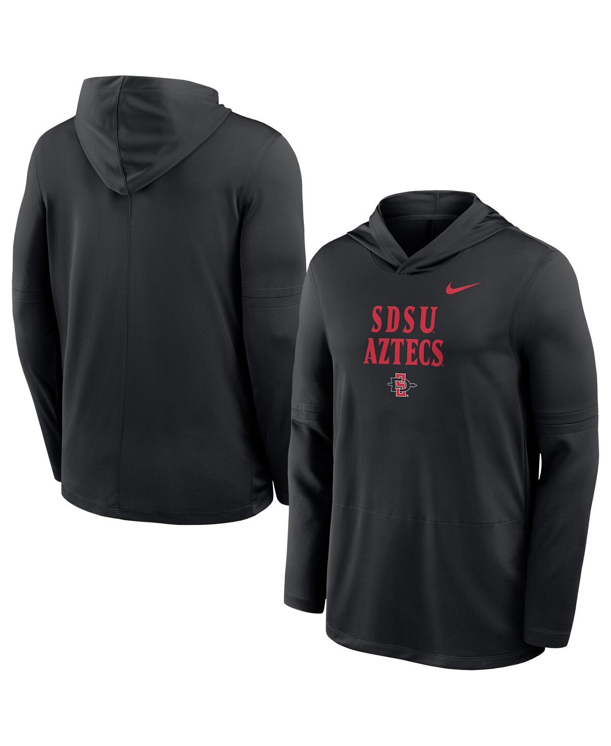 Nike Men's Black San Diego State Aztecs Sideline Dri-fit Lightweight Hoodie