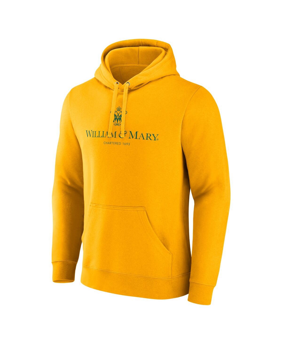 Fanatics Men's Gold William Mary Tribe Primary Logo Pullover Hoodie In Yellow