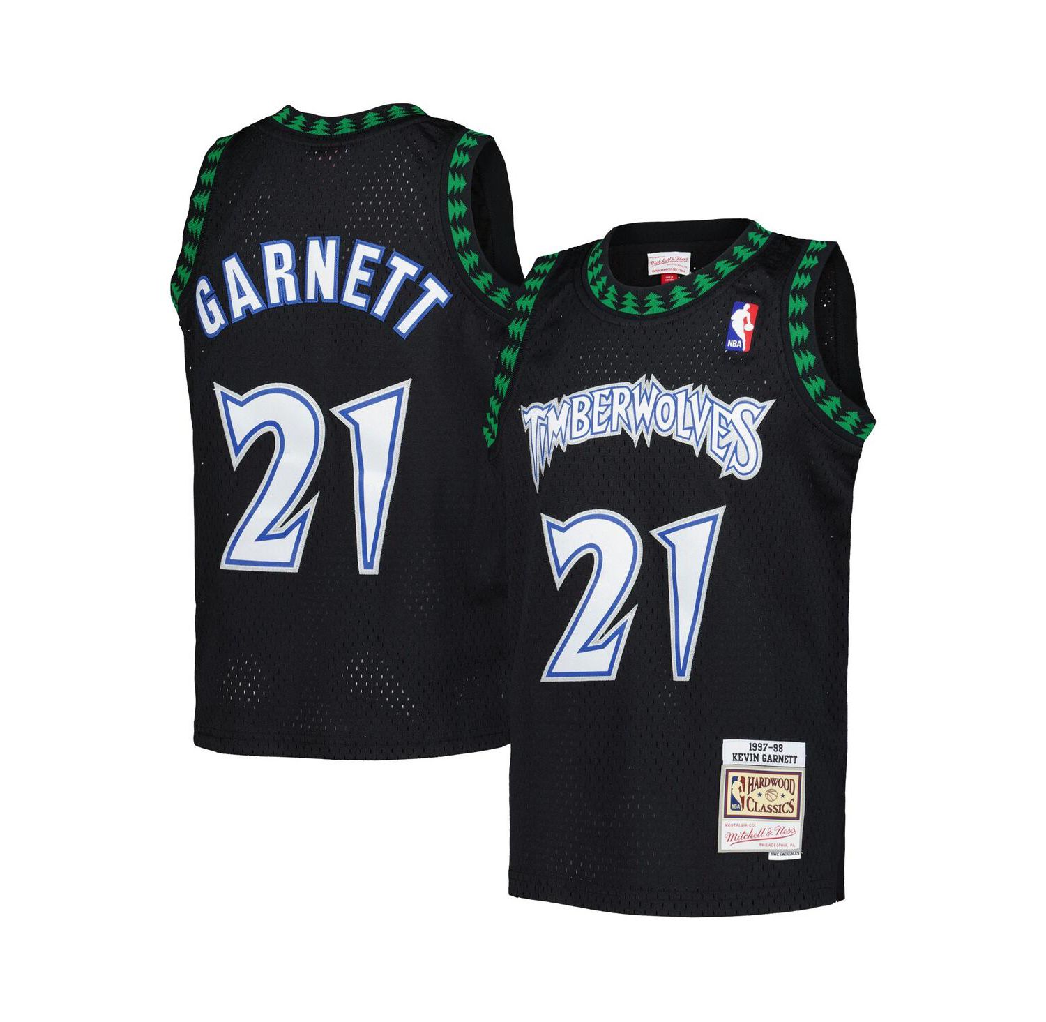 Big Boys and Girls Kevin Garnett Black Minnesota Timberwolves 1997/98 Hardwood Classics Swingman Jersey