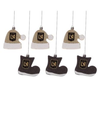 FOCO - LAFC Six-Pack Shatterproof Santa Hat Stocking Ornament Set