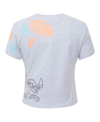 Women's Heather Gray Lilo and Stitch Hold On Tight Baby Doll T-Shirt