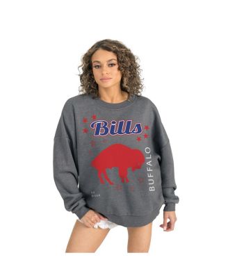 Women's Gray Buffalo Bills Ready to Rumble Premium Fleece Pullover Sweatshirt