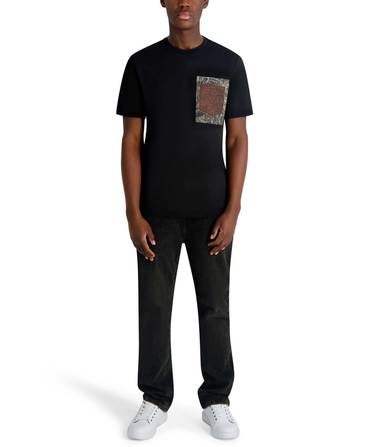 Karl Lagerfeld Men's Thumbprint Detail T-shirt In Animal Print
