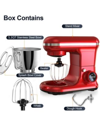 5.3 Qt Digital Display Stand Mixer 8 Speed with Egg Whisk, Dough Hook & Flat Beater