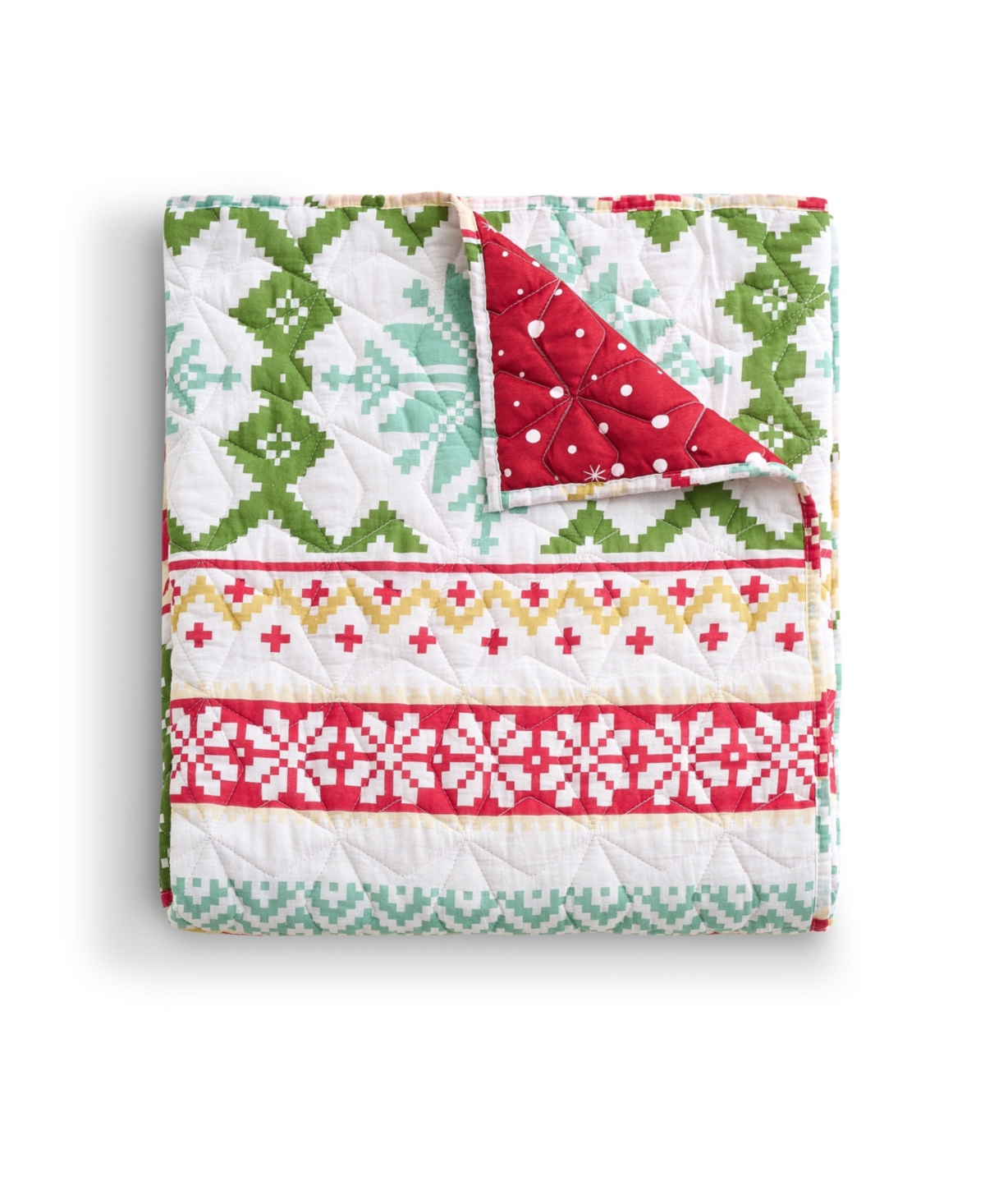 Greenland Home Fashions Fair Isle Snow Reversible Holiday Throw, 50" x 60"