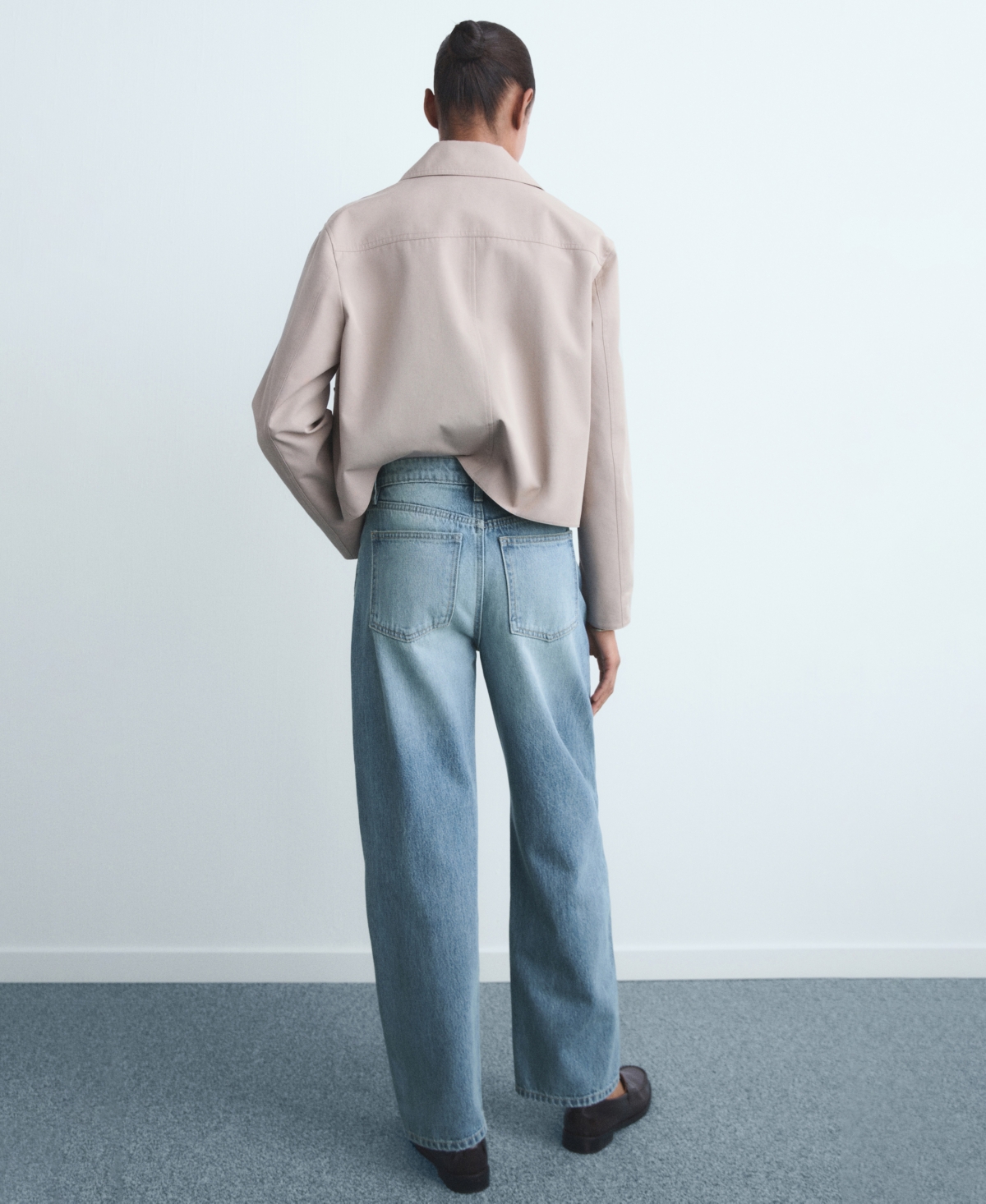 Mango High Waist Balloon Jeans In Blue