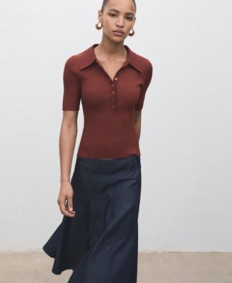 Women's Pleated Denim Skirt