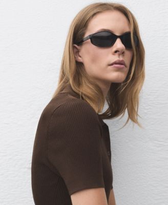 Women's Short-Sleeved Polo-Neck Sweater