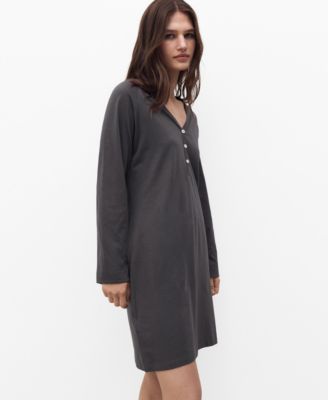 Women's Button Detail Cotton Nightdress