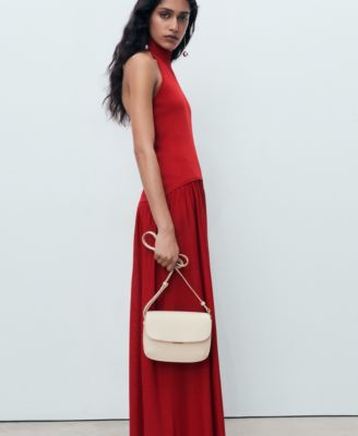 Women's Mixed Knit Halter Dress