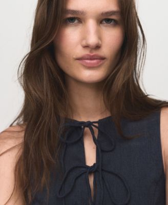 Women's Bows Denim Effect Dress