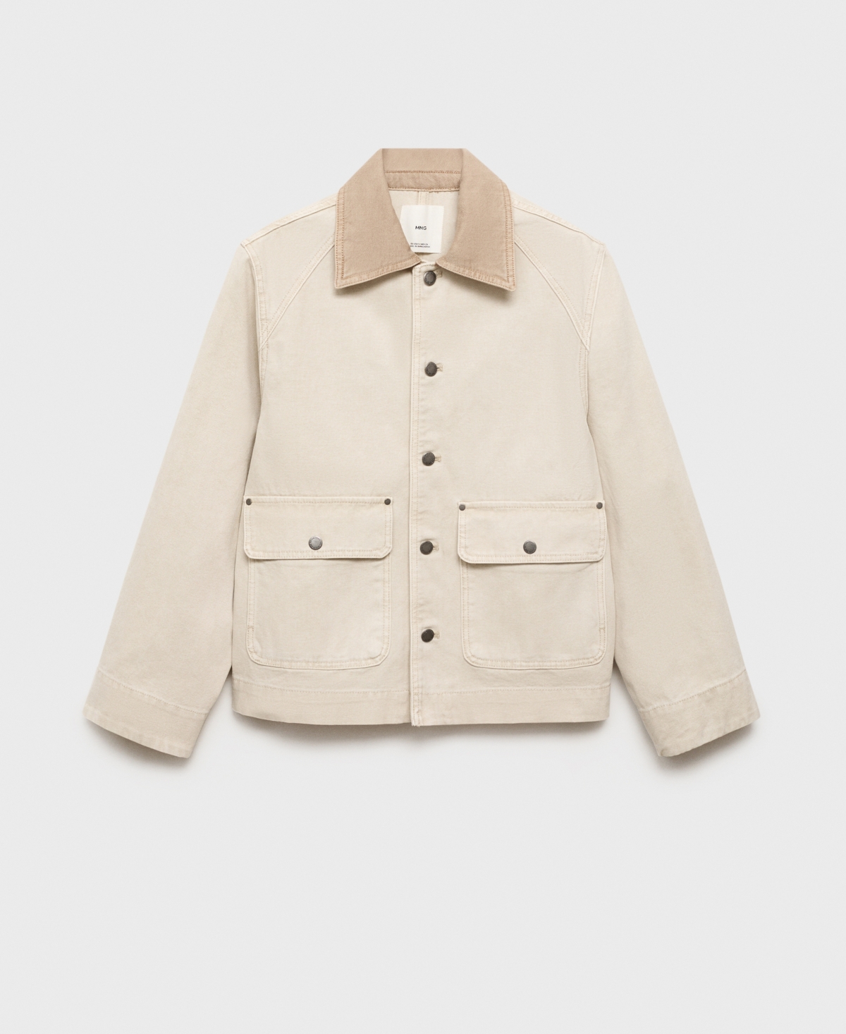 Mango Women's Contrasting Collar Denim Parka In Sand