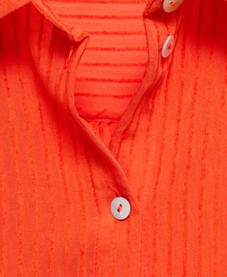 Women's Oversized Crinkled-Effect Shirt