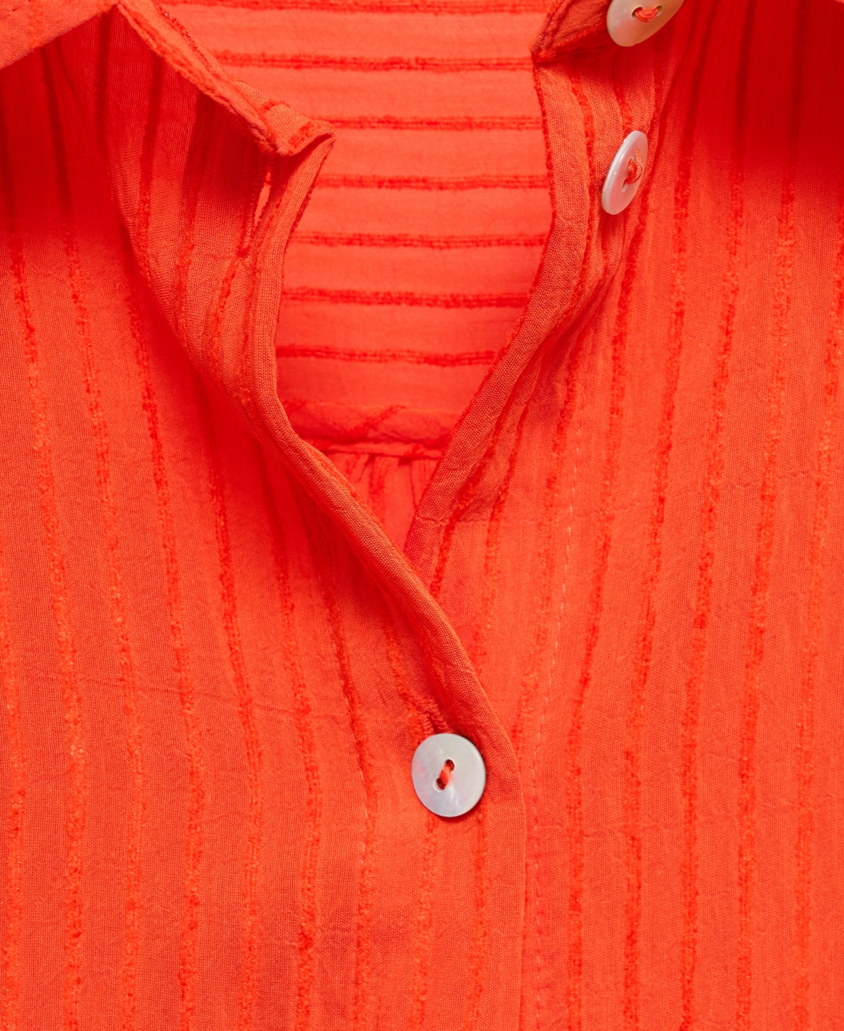 Mango Oversize Crinkled Effect Button-up Shirt In Orange