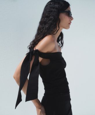 Women's Bow Detail Strapless Dress