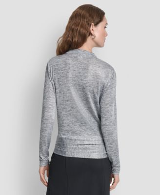 Women's Long Sleeve Heather Cowl Neck Top