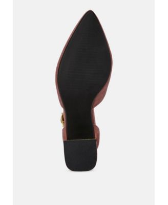 Womens Rory Metallic Sling Detail Block Heel Sandals