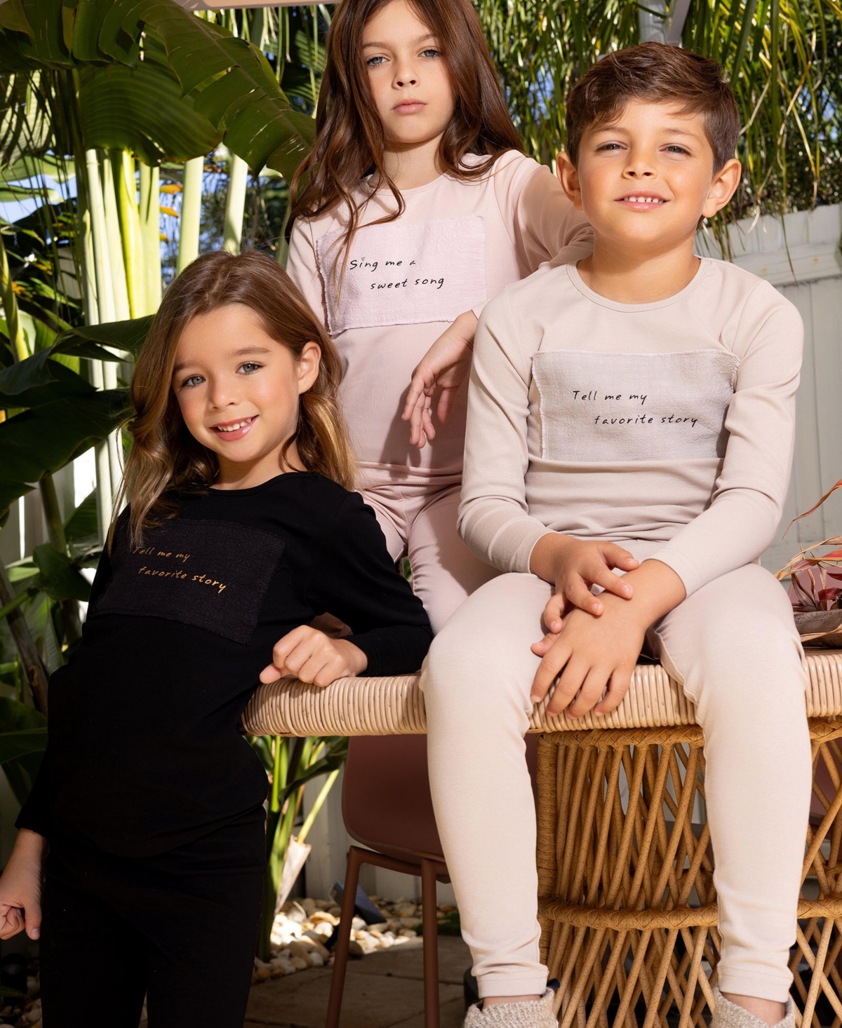 NoggiWear Kids Linen Patch Loungewear Set